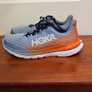Hoka Blue and Orange Sneakers with Cushioned Support Size 10.5D